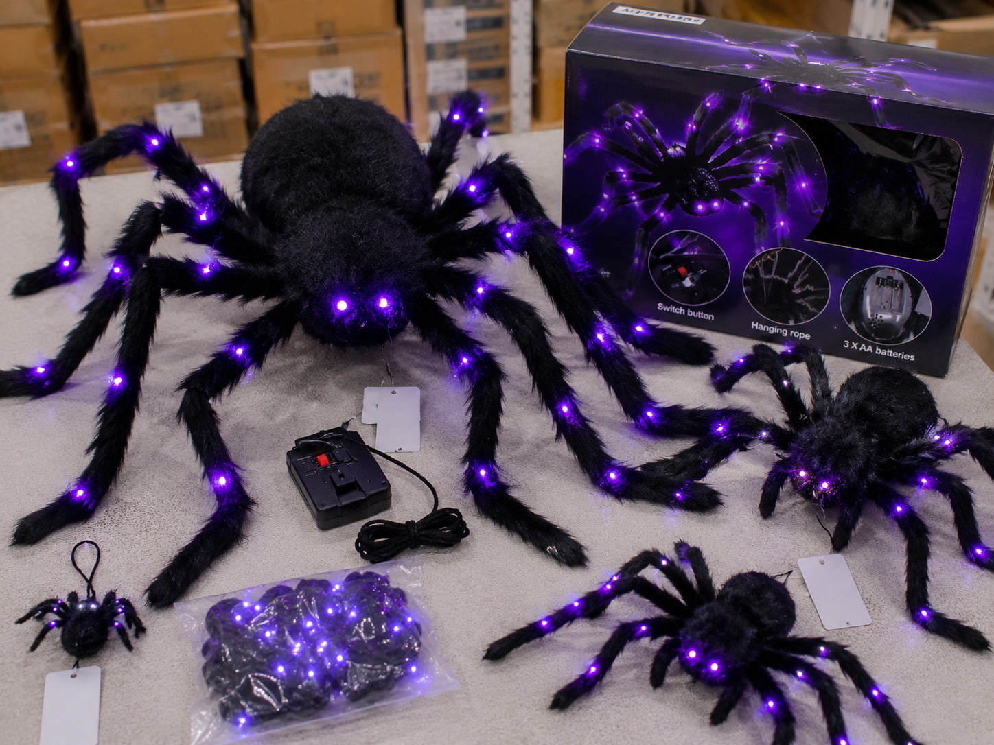 Spider Decorations - Product assortment group photo